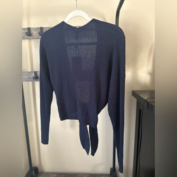 Autumn Cashmere 100% Cashmere Tie Front Rib Cardigan in XS NWT Retail: $330 - Picture 10 of 10